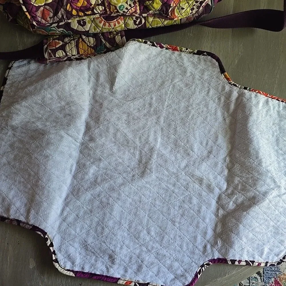 VERA BRADLEY Diaper Baby Bag w/Changing Pad Travel Duffle Purple Plum Crazy